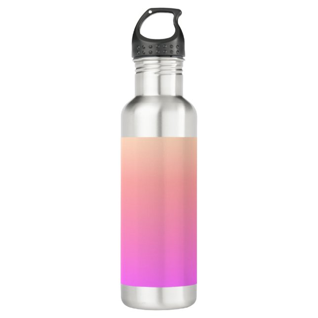 Fading Peach Pink & Purple Colourful Ombre 710 Ml Water Bottle (Front)