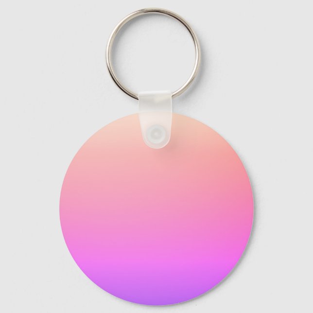 Fading Peach Pink & Purple Colourful Ombre Key Ring (Front)