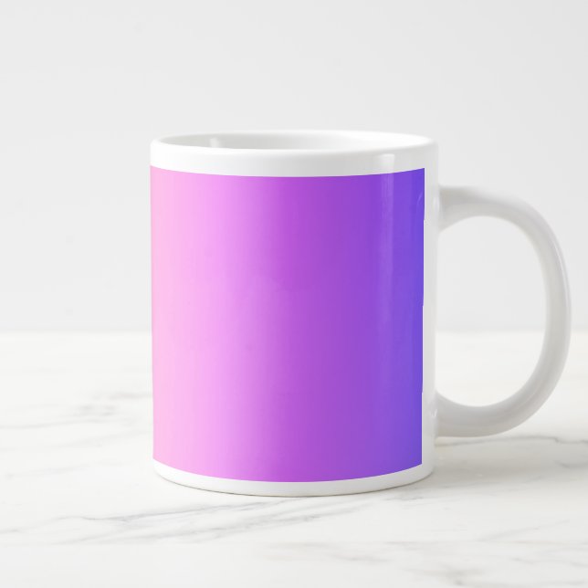 Fading Peach Pink & Purple Colourful Ombre Large Coffee Mug (Right)