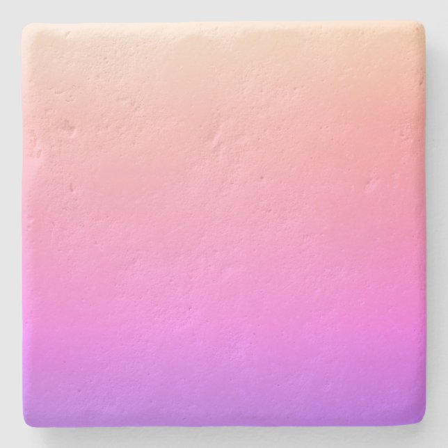 Fading Peach Pink & Purple Colourful Ombre Stone Coaster (Front)