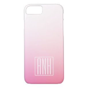 Fading Pinks Ombre Gradation & Your Initials Case-Mate iPhone Case