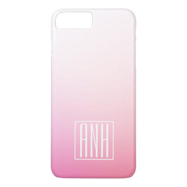 Fading Pinks Ombre Gradation & Your Initials Case-Mate iPhone Case (Back)
