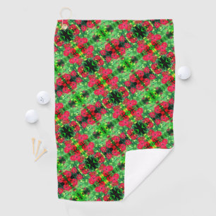 Fading Red Zinnia Flowers Abstract Pattern Golf Towel