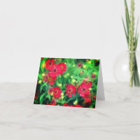 Fading Red Zinnia Flowers Blank Note Card