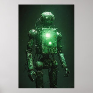 Fading Sentinel: A Broken Robot Poster