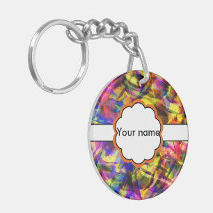 Fading shapes colourful abstract design key ring