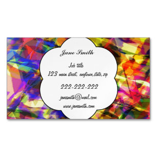 Fading shapes colourful abstract design magnetic business card