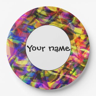 Fading shapes colourful abstract design paper plate