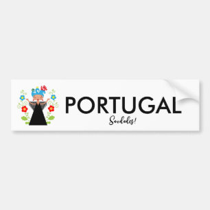 Fado woman singer with Portuguese caravel ships Bumper Sticker