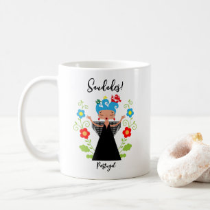 Fado woman singer with Portuguese caravel ships Coffee Mug