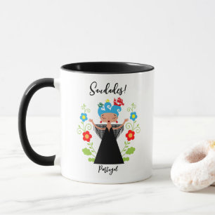 Fado woman singer with Portuguese caravel ships Mug