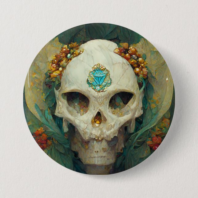 Fae Skull Fantasy 7.5 Cm Round Badge (Front)