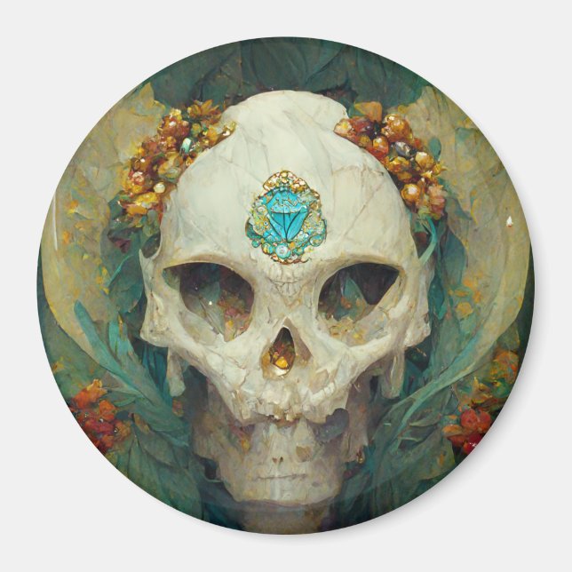 Fae Skull Fantasy Magnet (Front)