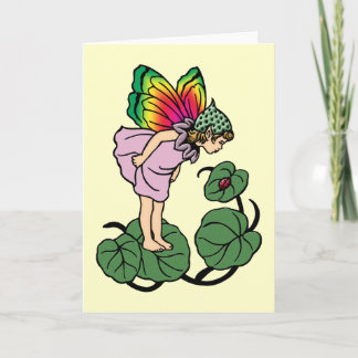 Faerie and Lady Bug Greeting Card
