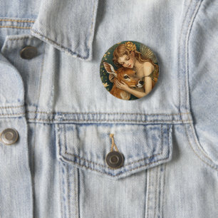 Faerie Embrace-Nature's tender heart 6 Cm Round Badge