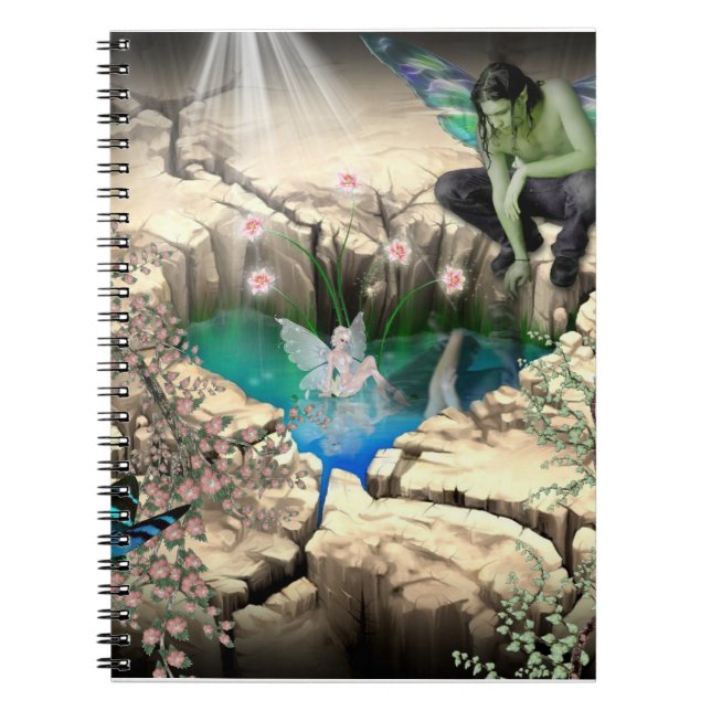 Faerie in Elven Pond Spiral Notebook (Front)
