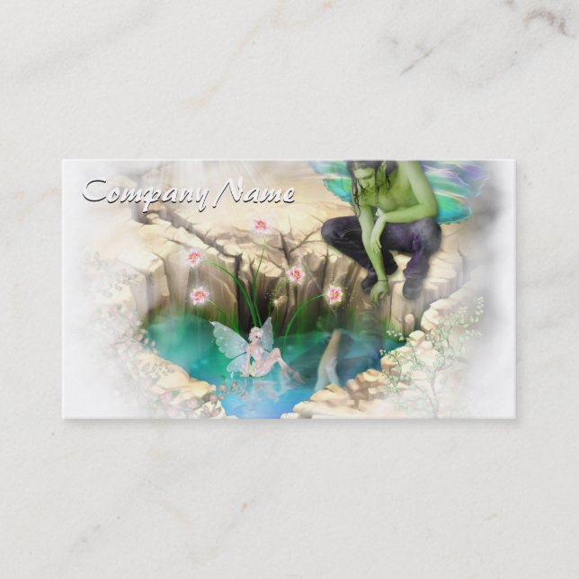 Faerie in Elven Pond Vignette Business Card (Front)
