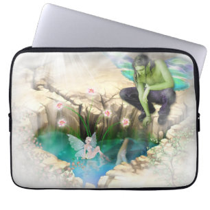 Faerie in Elven Pond Vignette Laptop Sleeve