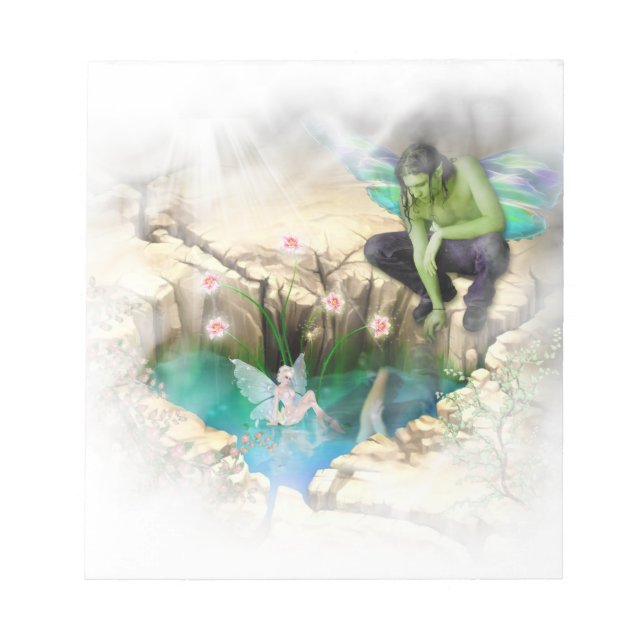 Faerie in Elven Pond Vignette Notepad (Front)