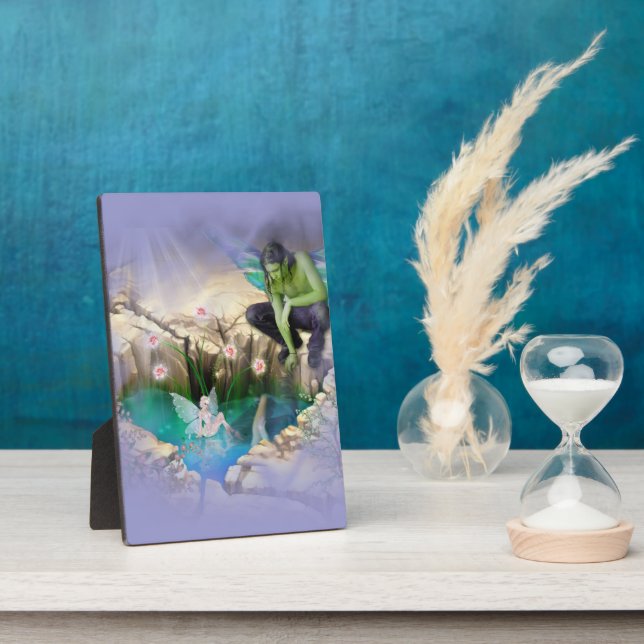 Faerie in Elven Pond Vignette Plaque (Side)