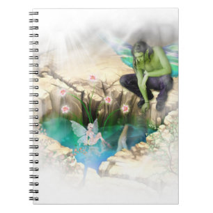 Faerie in Elven Pond Vignette Spiral Notebook