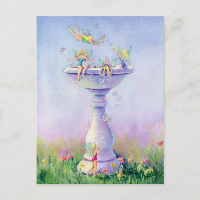 FAERIES BUBBLE BATH by SHARON SHARPE Postcard (Front)