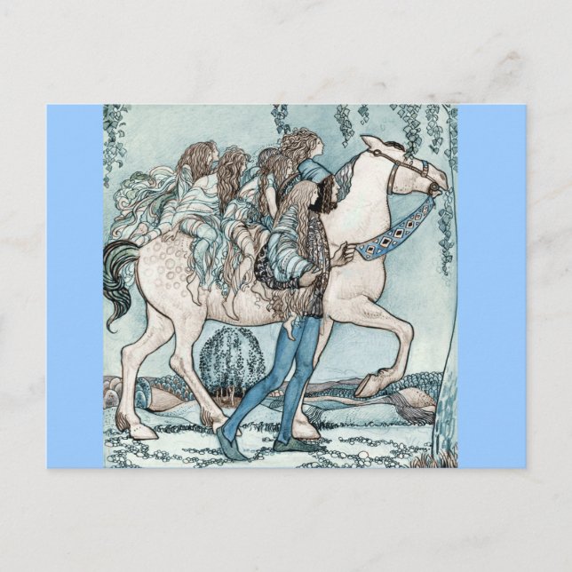 Faeries on White Horse Postcard (Front)