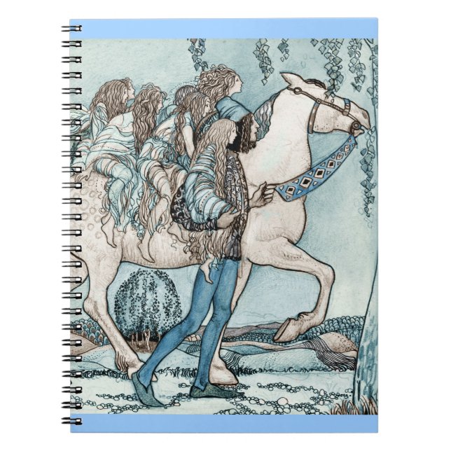 Faeries on White Horse Spiral Notebook (Front)