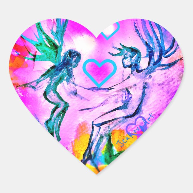 FAERIES PINK heart sticker (Front)