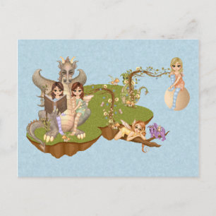 Faery Land Friends Pixel Art Postcard