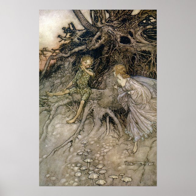 Faery, Midsummer Night's Dream, Rackham 16W x 24H Poster (Front)