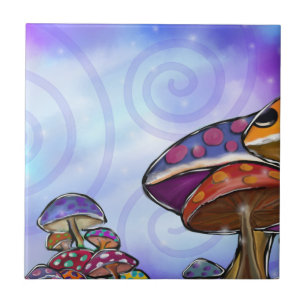 Faery Mushroom Art Tile