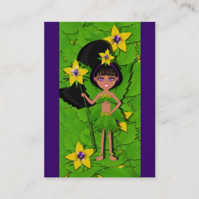 Faery named Violet Bookmarks Profile Cards (Front)
