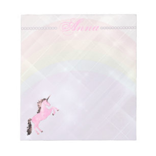 Faetastic unicorn pink personalise notepad