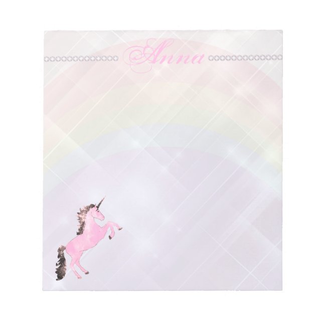 Faetastic unicorn pink personalise notepad (Front)