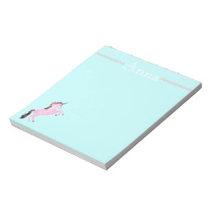 Faetastic unicorn pink personalize notepad