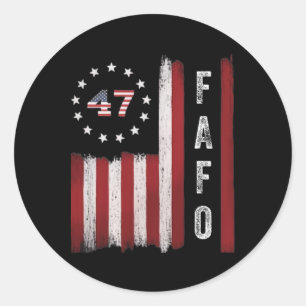 Fafo Flag Trump Funny  Classic Round Sticker