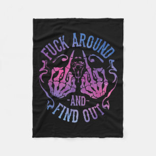 Fafo For Around And Find Out Funny Saying Meme Sar Fleece Blanket