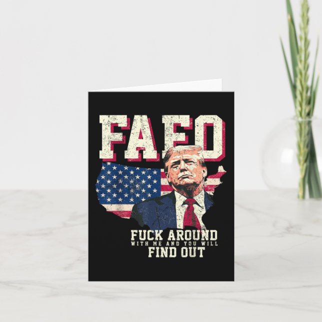 Fafo Trump Us American Map Flag  Card (Front)