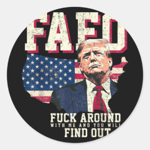 Fafo Trump Us American Map Flag  Classic Round Sticker