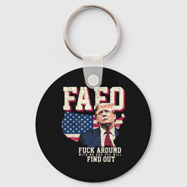 Fafo Trump Us American Map Flag  Key Ring (Front)