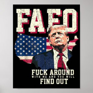 Fafo Trump Us American Map Flag  Poster