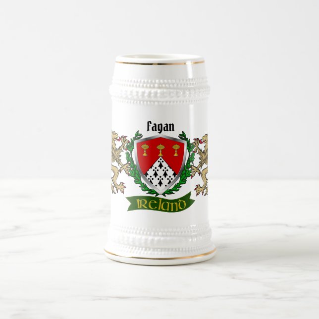 Fagan Irish Shield Personalised Beer Stein (Center)