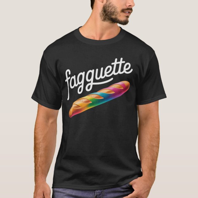 Fagquette Rainbow Bread Humorous LGBTQ Pride Baker T-Shirt (Front)