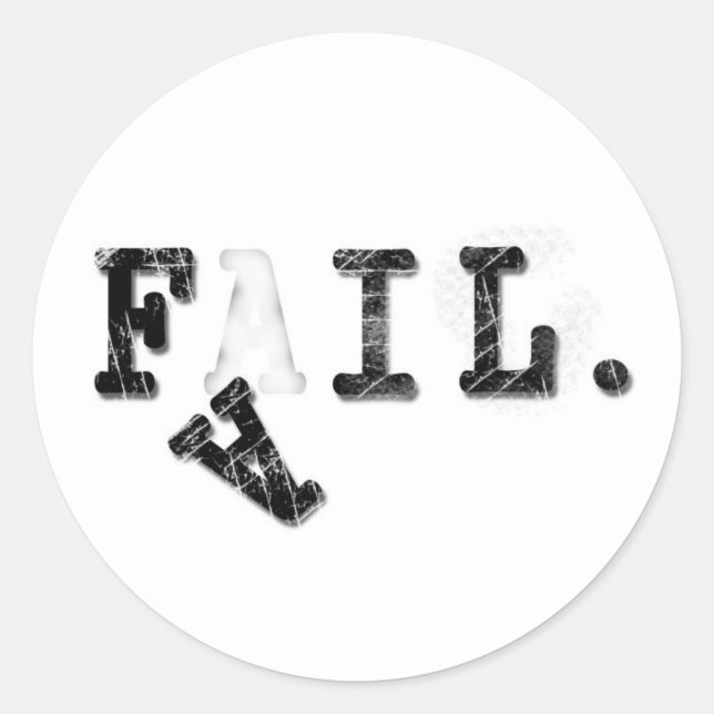 fail. classic round sticker (Front)