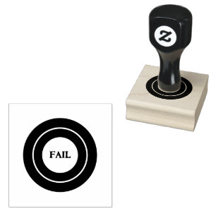 FAIL Custom Text Quality Control Auditing Red Ink Rubber Stamp