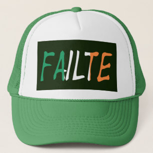 Failte overlaid on Irish Flag thcnt Trucker Hat