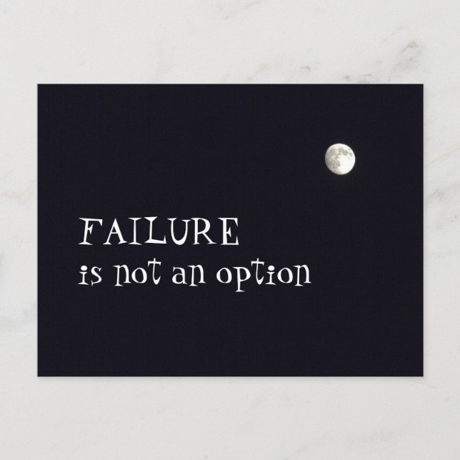 Failure in not an option postcard (Front)