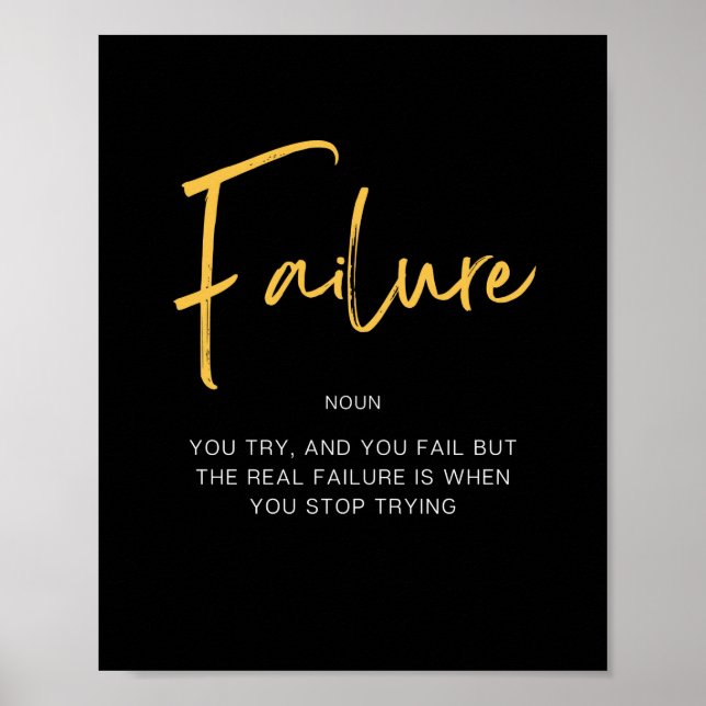 Failure Inspiring Quote Poster (Front)