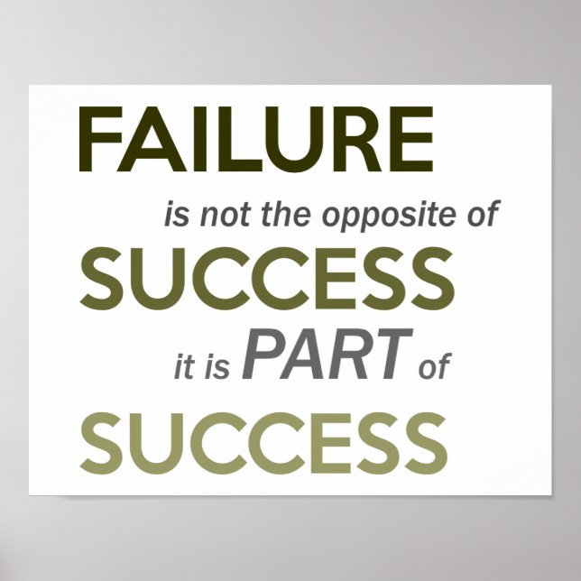 Failure is not the opposite of success quote poster (Front)